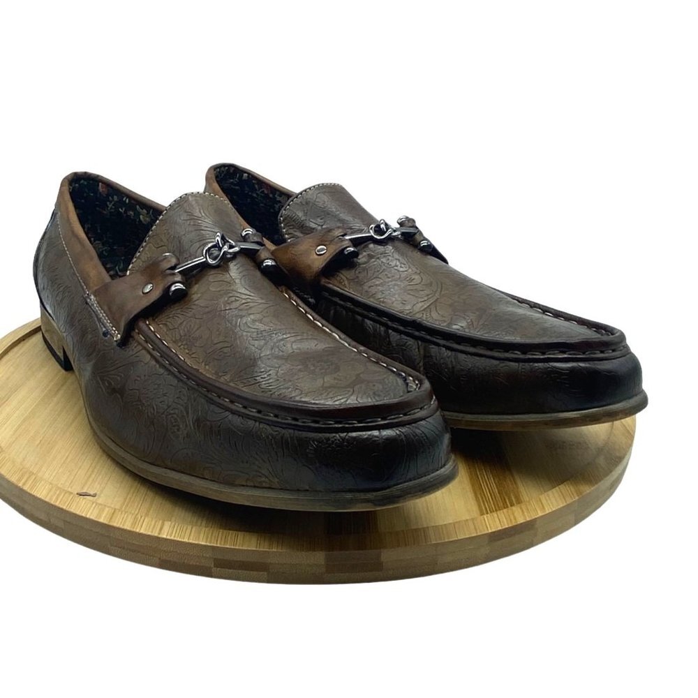 Antonio Cerrelli Elite Bit Loafers Men Size 12‎ Embossed Design Faux Leather